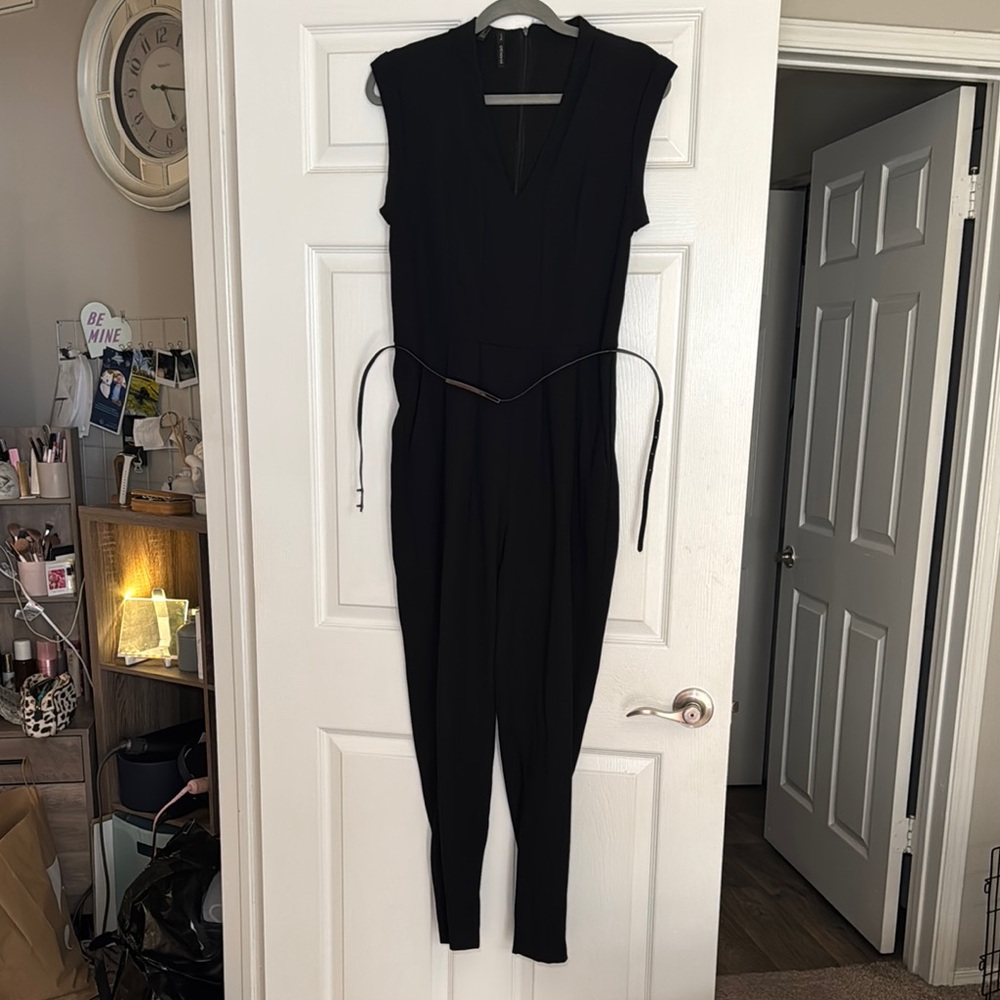 Mango Black Sleeveless Jumpsuit